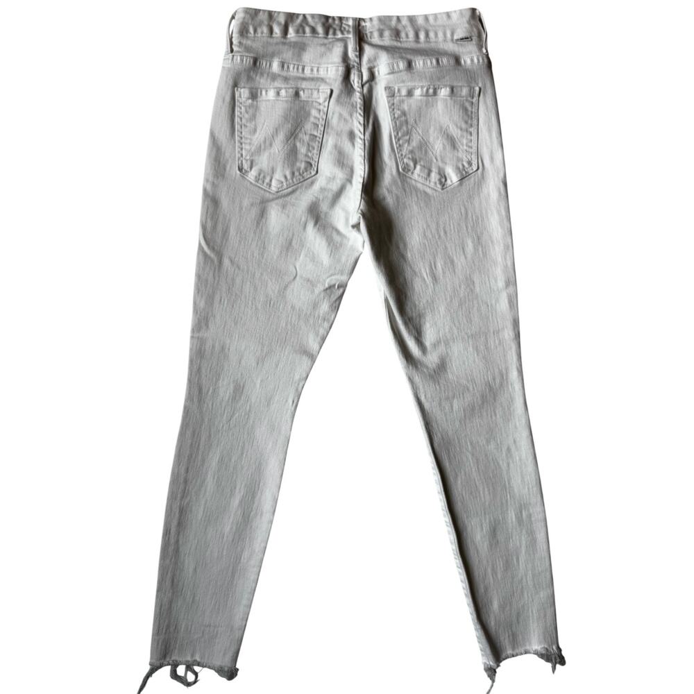 MOTHER Pixie Ankle Fray Skinny Jeans 28 White Button Fly Frayed Hem Clean Girl - Picture 4 of 16